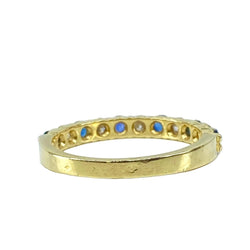 Bague Alliance en or jaune, saphirs et diamants - Castafiore