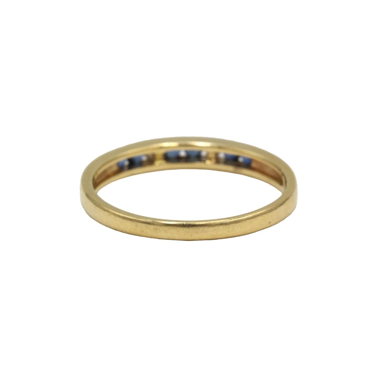 Bague Alliance en or jaune, saphirs et diamants - Castafiore
