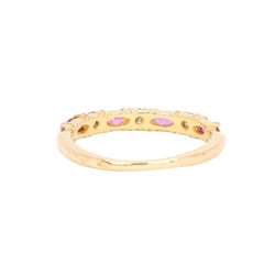 Bague Alliance en or jaune, tourmalines et diamants - Castafiore