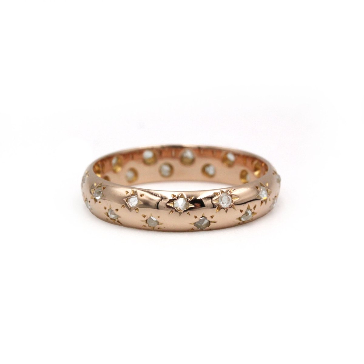 Bague Alliance en or rose et diamants - Castafiore