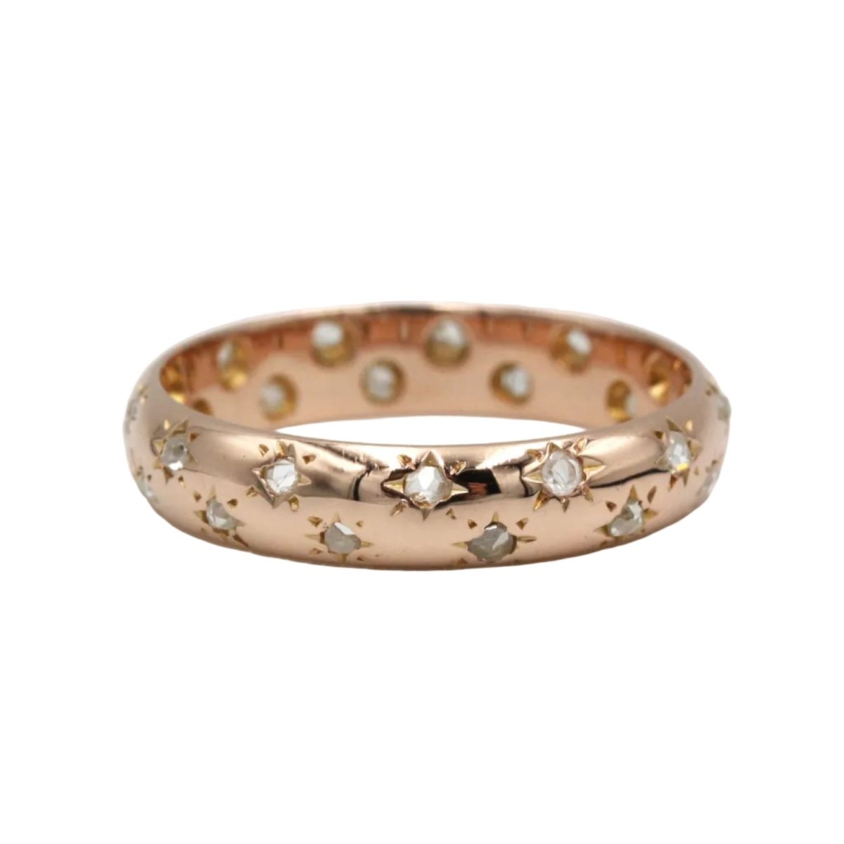 Bague Alliance en or rose et diamants