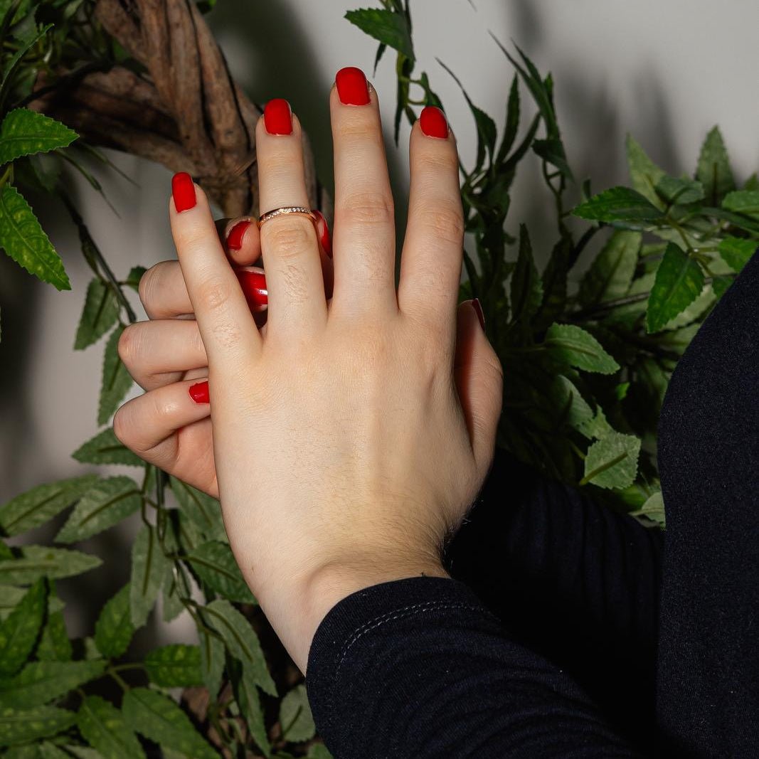 Bague Alliance en or rose et diamants - Castafiore