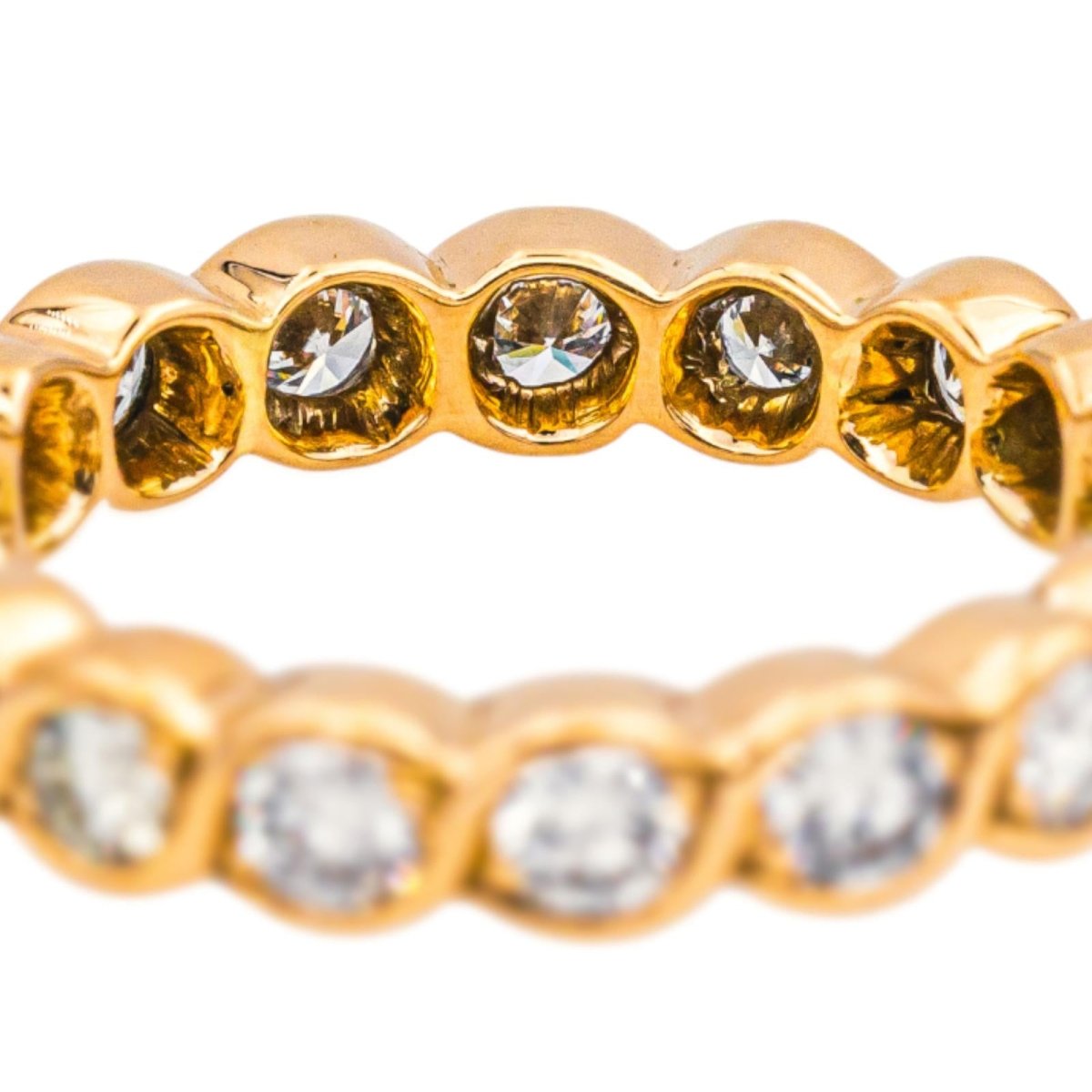 Bague Alliance en or rose et diamants - Castafiore