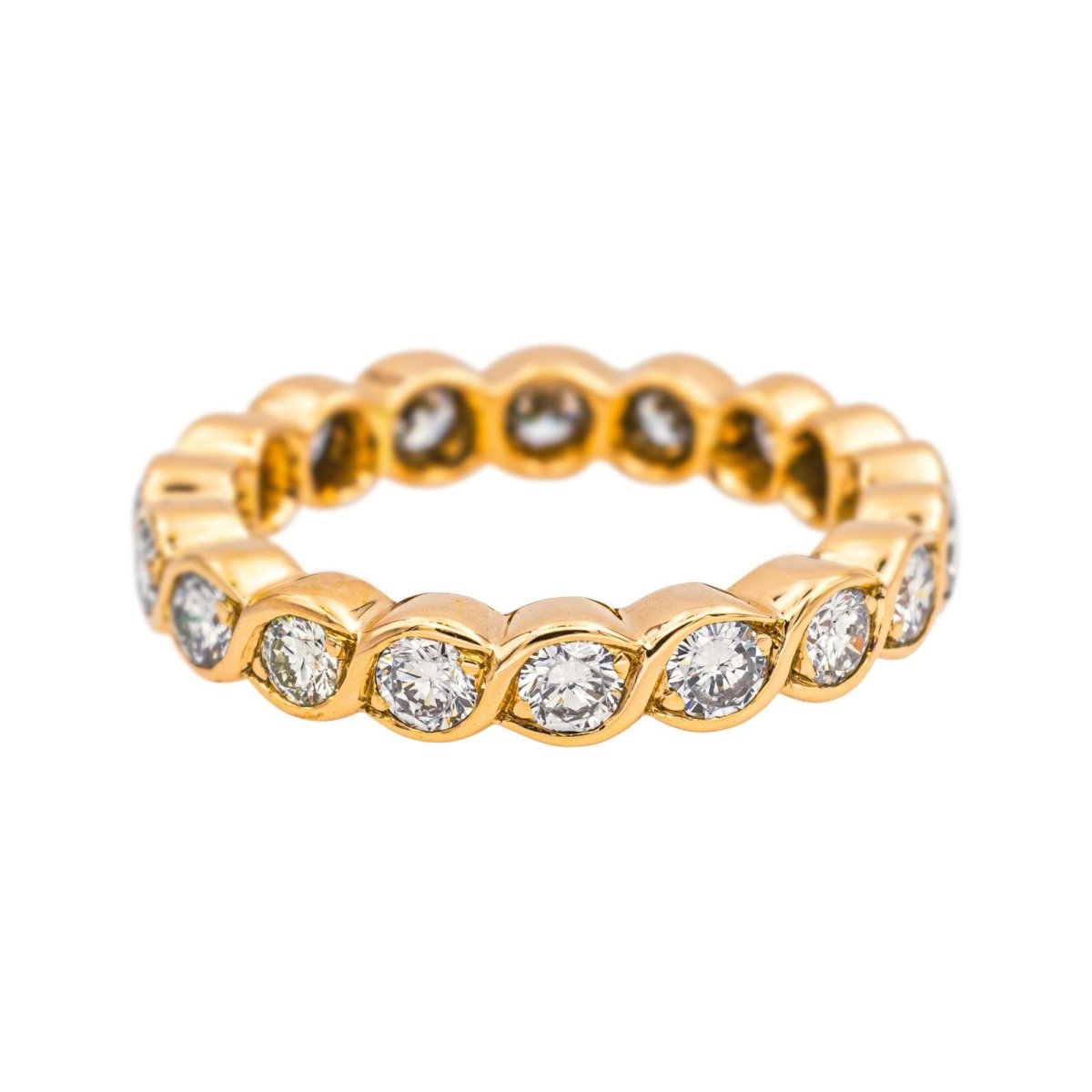 Bague Alliance en or rose et diamants - Castafiore