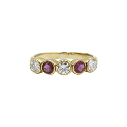 Bague Alliance en or, rubis et diamants - Castafiore