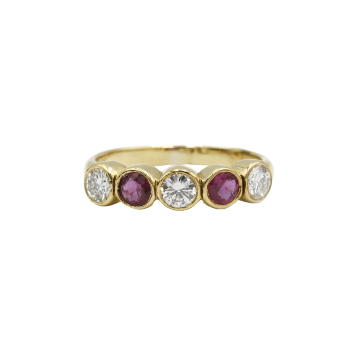 Bague Alliance en or, rubis et diamants - Castafiore