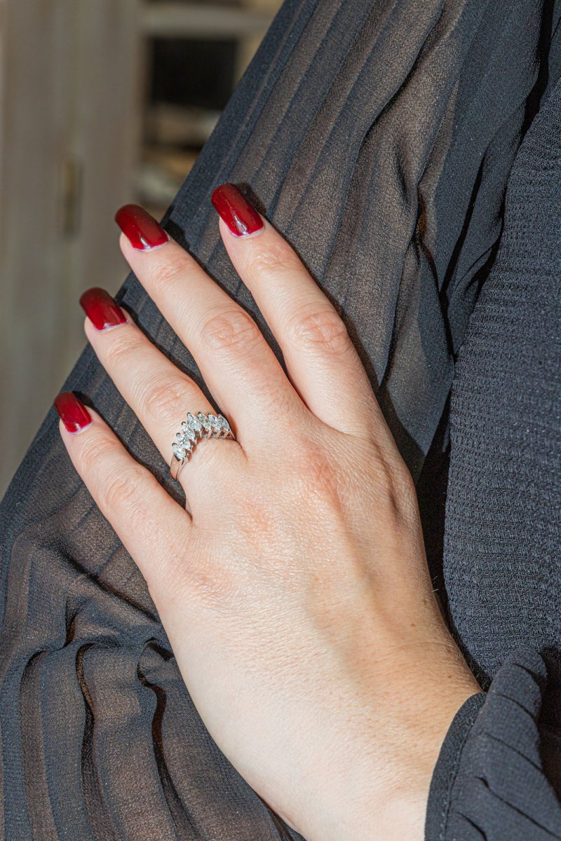 Bague Alliance en platine et diamant - Castafiore