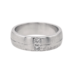 Bague Alliance en platine et diamants - Castafiore