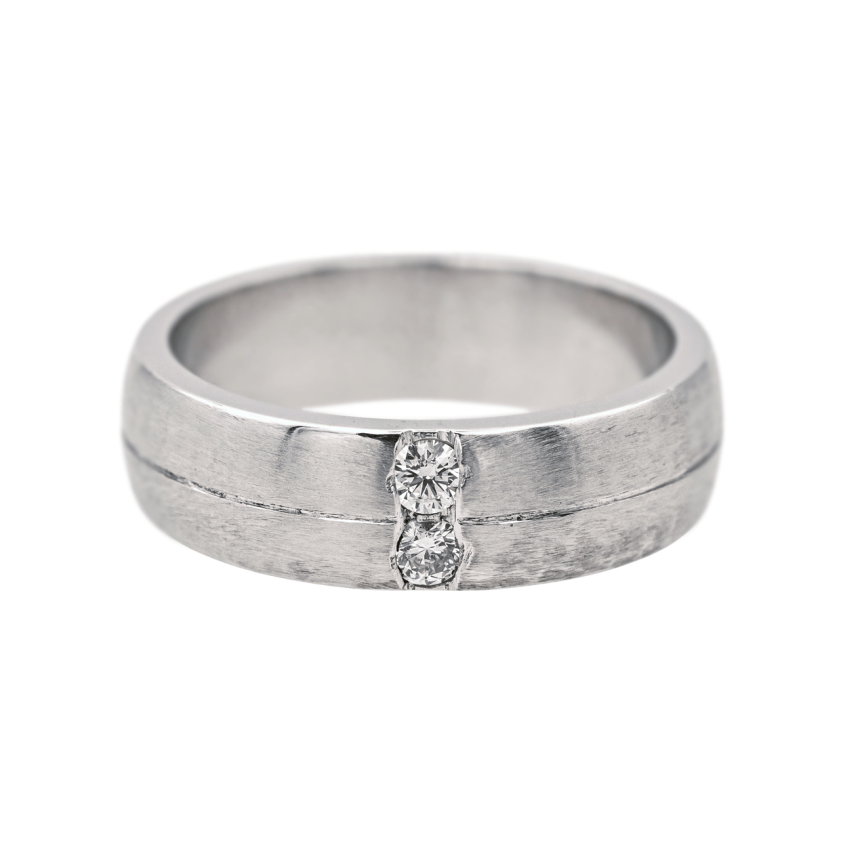 Bague Alliance en platine et diamants - Castafiore