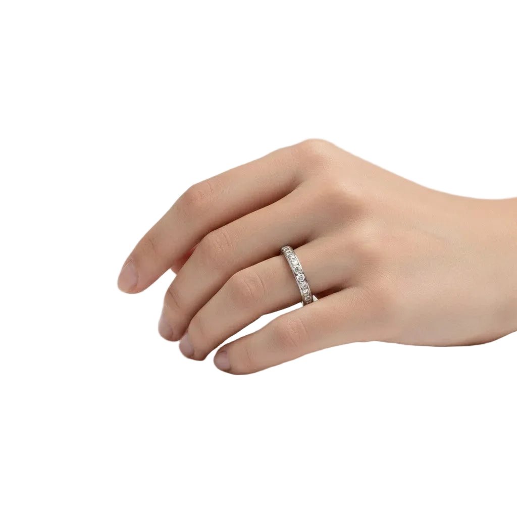 Bague Alliance en platine et diamants - Castafiore