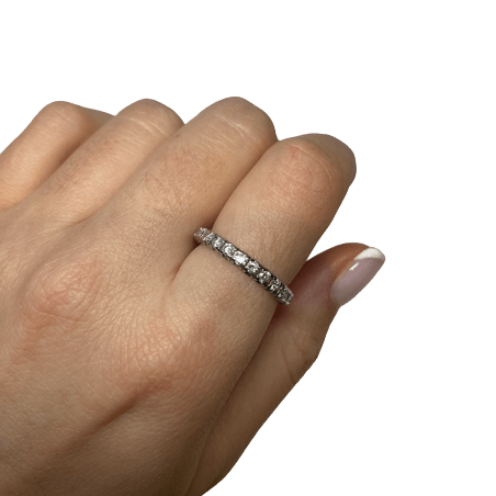 Bague Alliance en platine et diamants - Castafiore