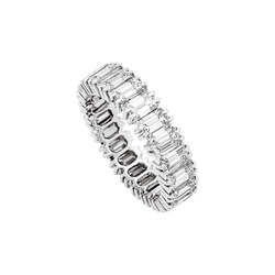 Ring alliance tour complet, paltinium and diamonds emerald cut.