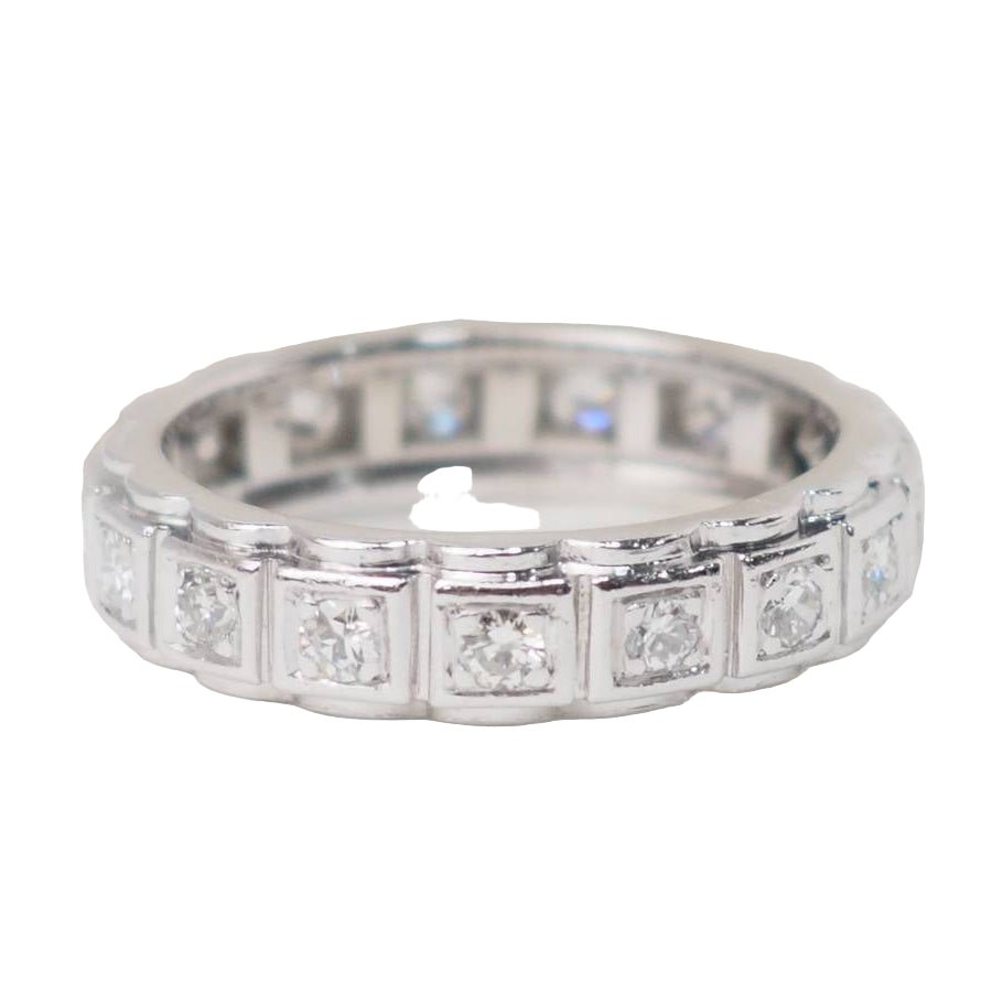 Bague Alliance en platine et diamants - Castafiore