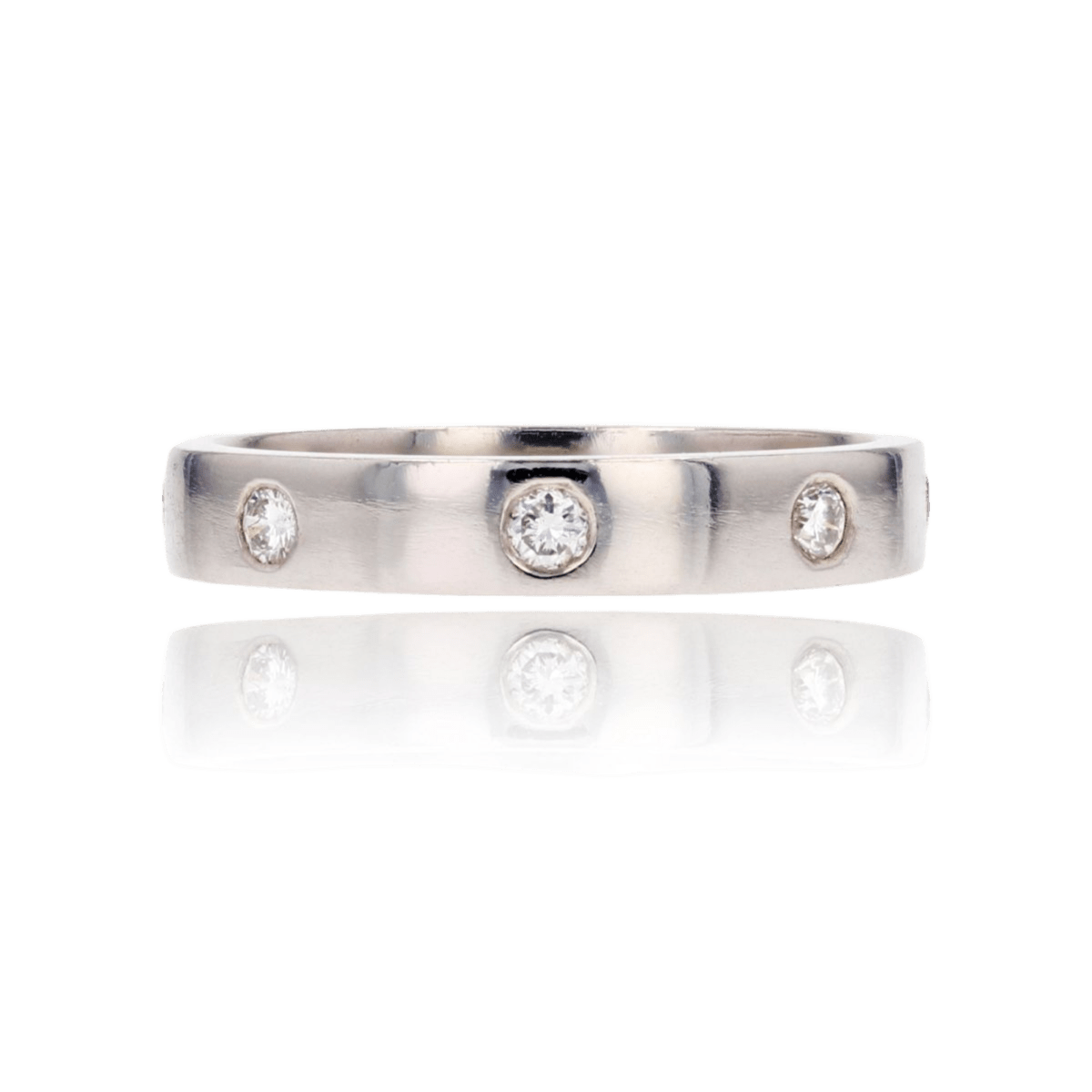Bague Alliance en platine et diamants - Castafiore