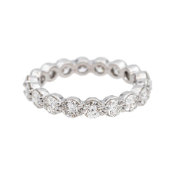 Bague Alliance en platine et diamants - Castafiore