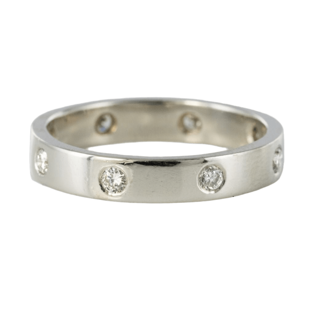 Bague Alliance en platine et diamants - Castafiore