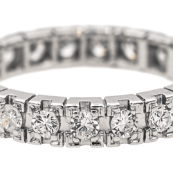 Bague Alliance en platine et diamants - Castafiore