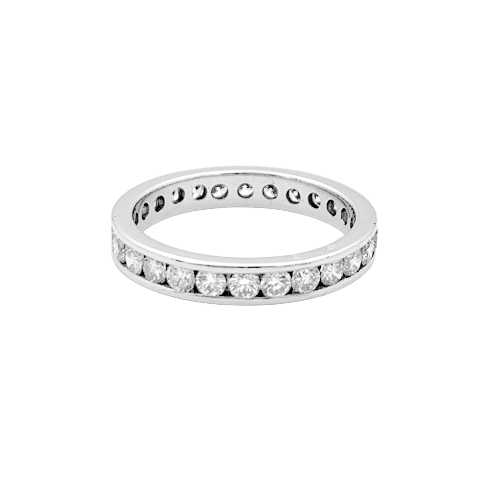 Bague Alliance en platine et diamants - Castafiore