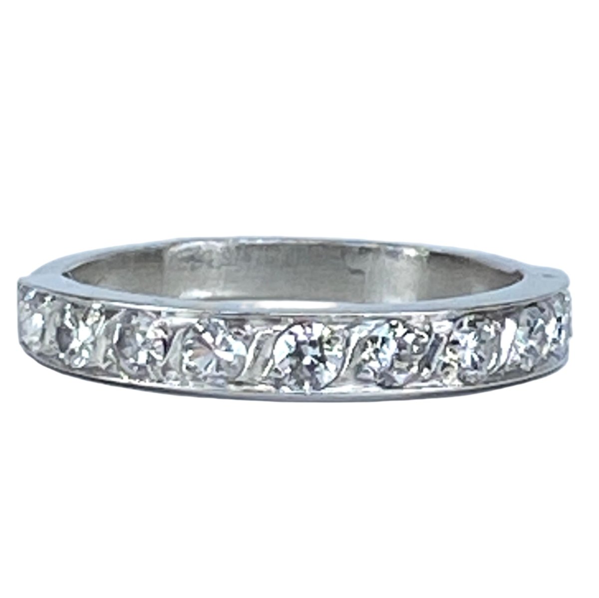 Bague Alliance en platine et diamants - Castafiore