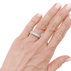 Ring alliance tour complet, paltinium and diamonds emerald cut.