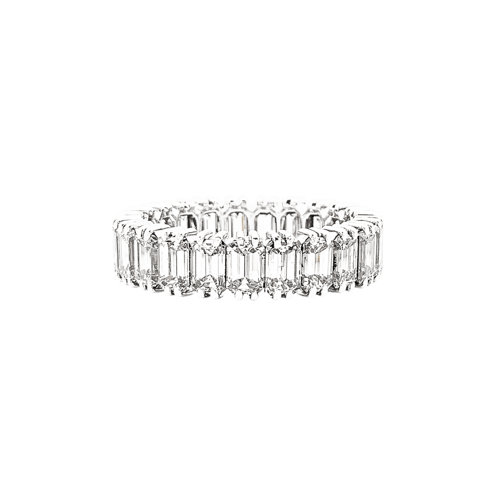 Ring alliance tour complet, paltinium and diamonds emerald cut.