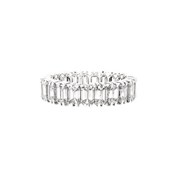Ring alliance tour complet, paltinium and diamonds emerald cut.