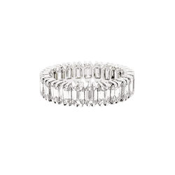 Ring alliance tour complet, paltinium and diamonds emerald cut.