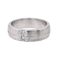 Bague Alliance en platine et diamants - Castafiore