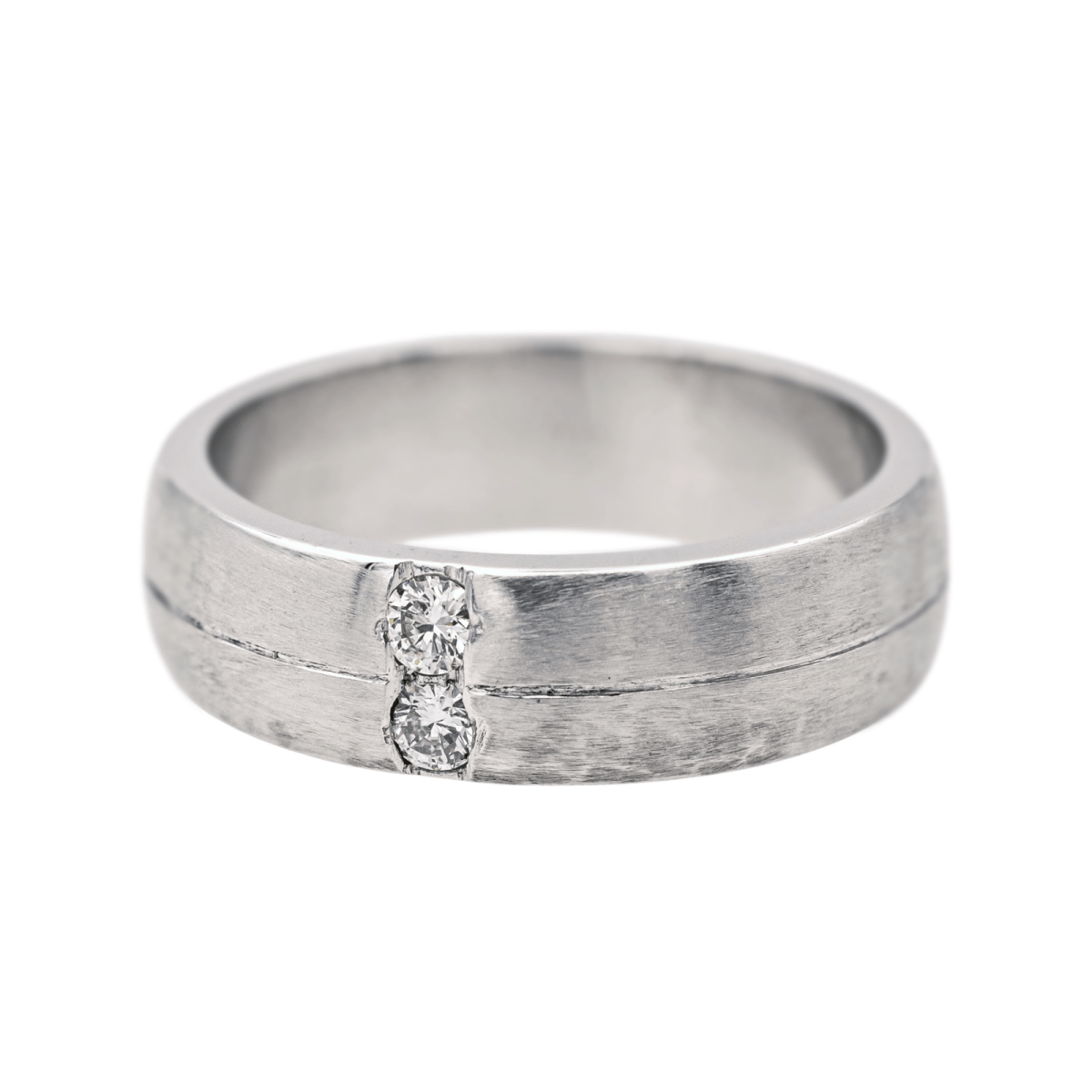 Bague Alliance en platine et diamants - Castafiore