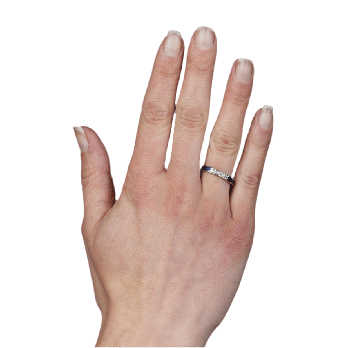 Bague Alliance en platine, saphirs et diamants - Castafiore