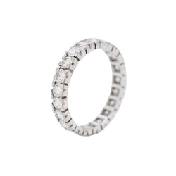 Bague Alliance éternité en or blanc et diamants - Castafiore