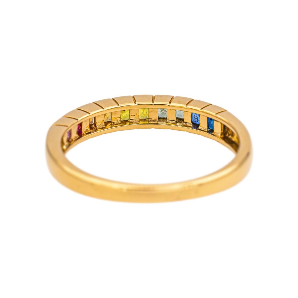 Bague Alliance GRINGOIRE "Rainbow" en or jaune et saphirs - Castafiore