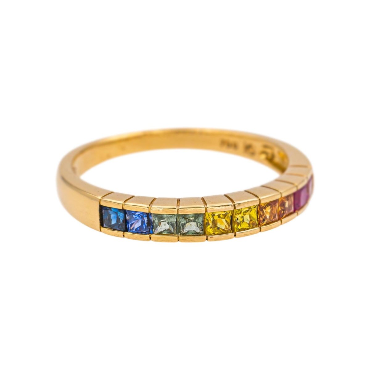 Bague Alliance GRINGOIRE "Rainbow" en or jaune et saphirs - Castafiore