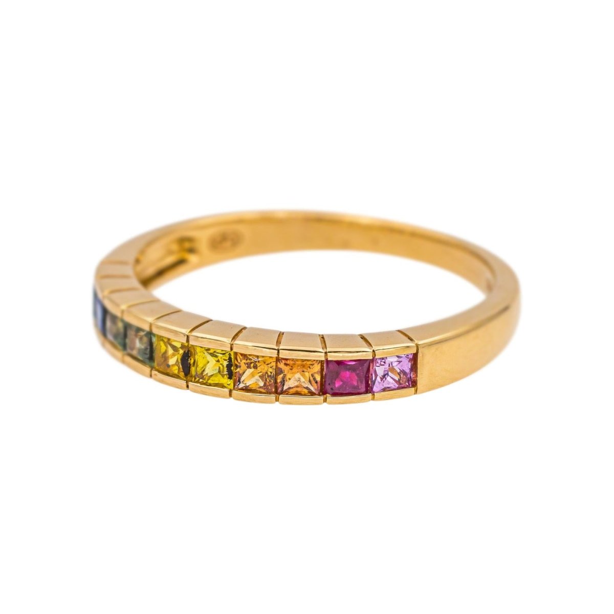 Bague Alliance GRINGOIRE "Rainbow" en or jaune et saphirs - Castafiore