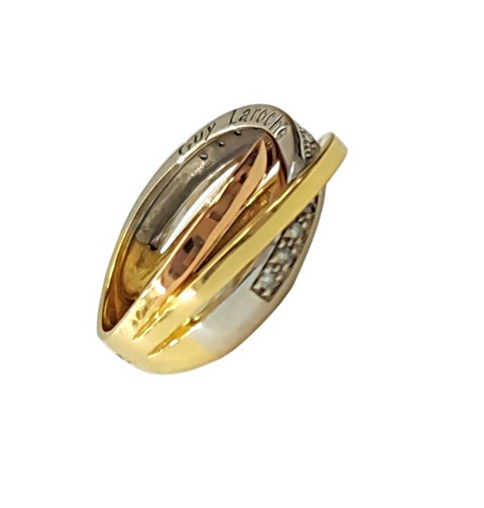 Bague Alliance GUY LAROCHE en or blanc, or jaune, or rose et diamants - Castafiore