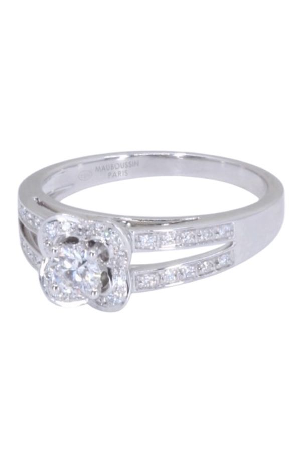 Bague Alliance MAUBOUSSIN "Chance of Love N°2" en or blanc et diamants - Castafiore