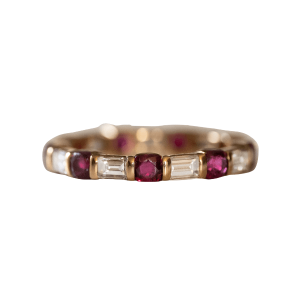 Bague Alliance MAUBOUSSIN en or jaune, rubis et diamants - Castafiore