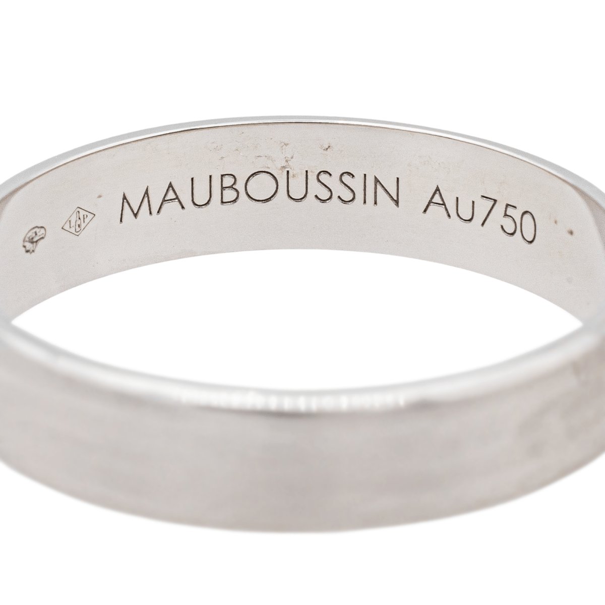 Bague Alliance MAUBOUSSIN "Ruban du bonheur mon amour" en or blanc - Castafiore