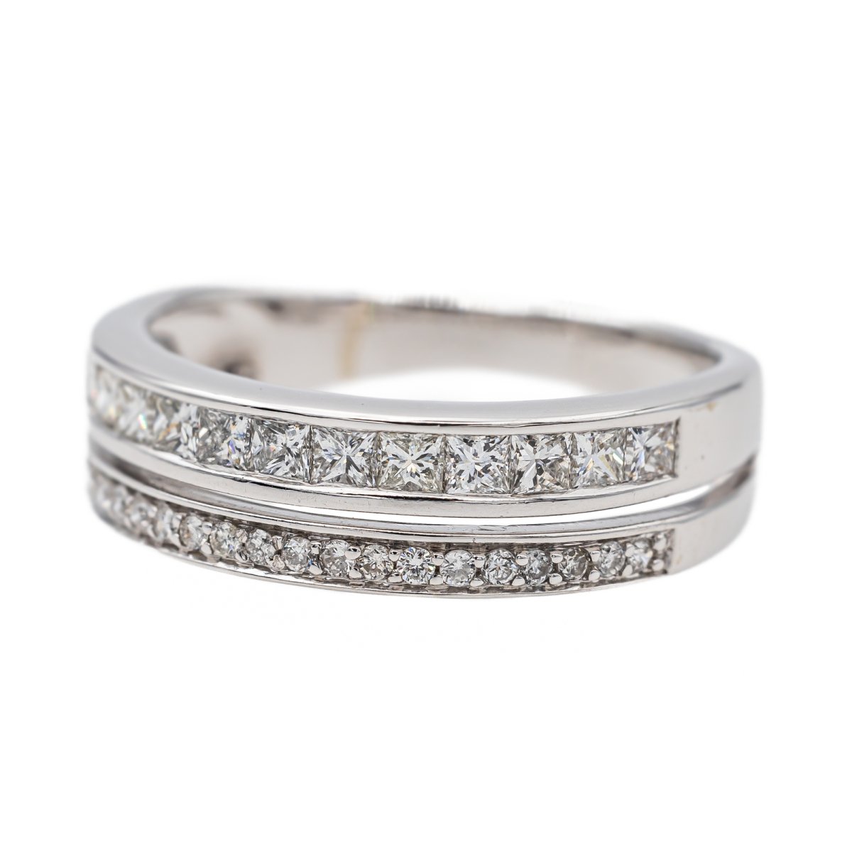 Bague Alliance Or blanc Diamant - Castafiore