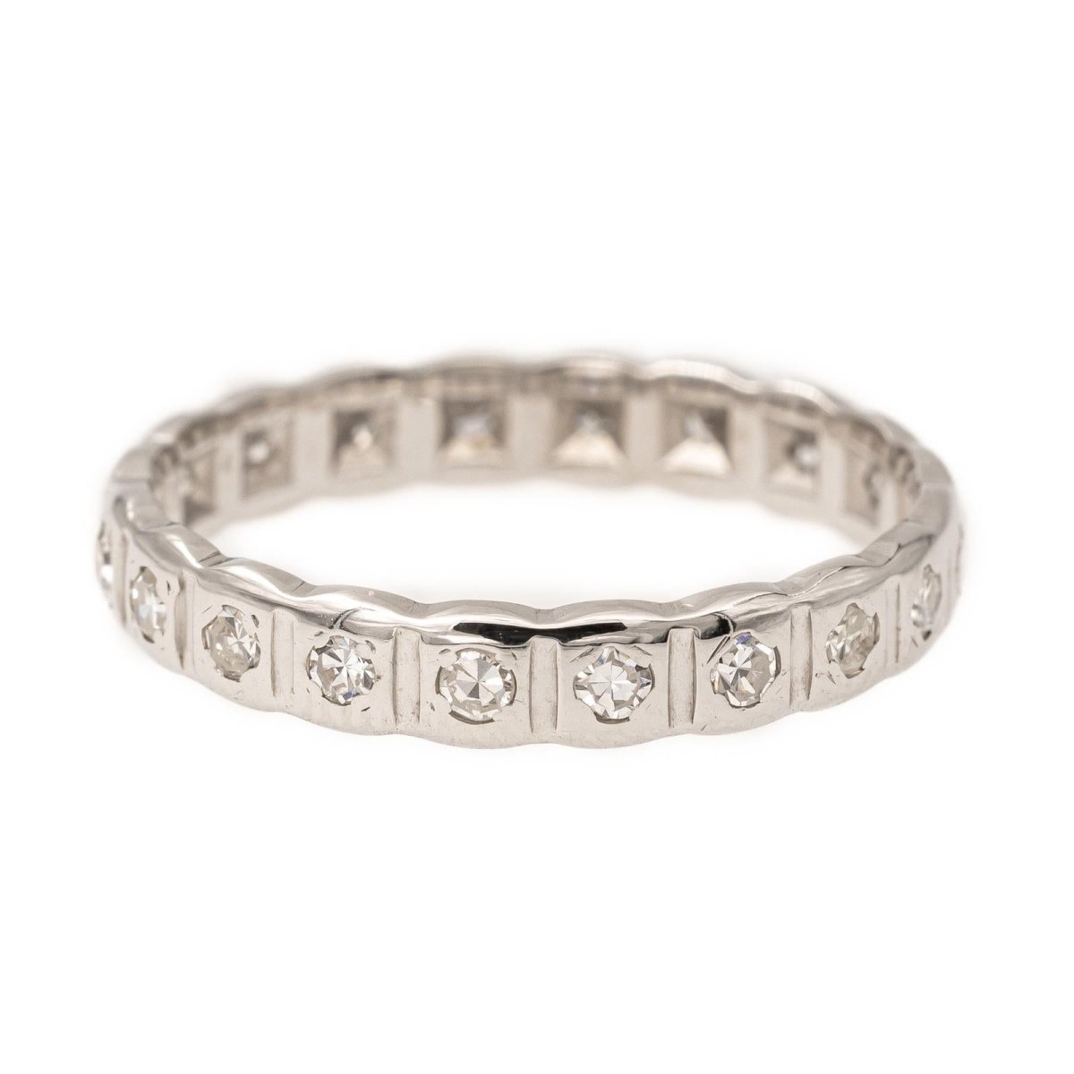 Bague Alliance Or blanc Diamant - Castafiore