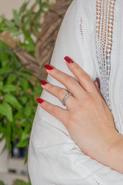 Bague Alliance Or blanc Diamant - Castafiore