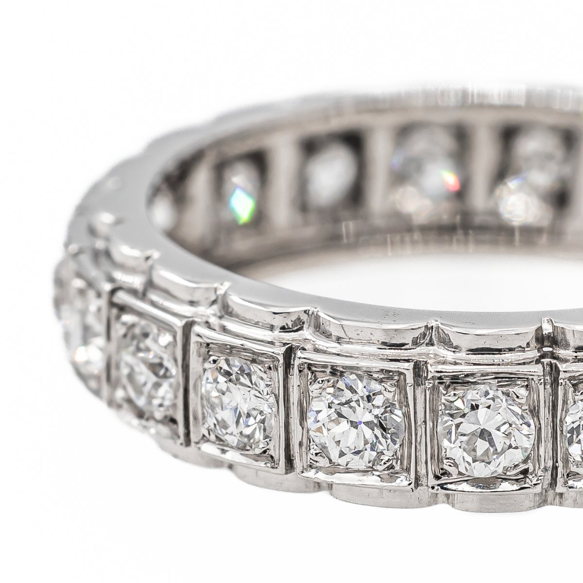 Bague Alliance Or blanc Diamant - Castafiore