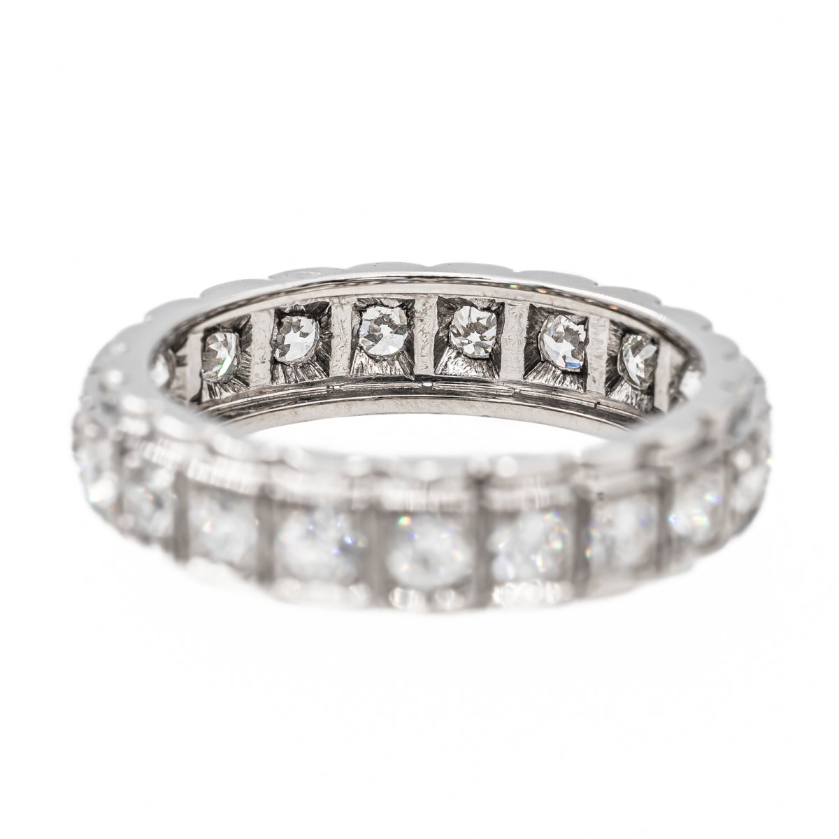 Bague Alliance Or blanc Diamant - Castafiore