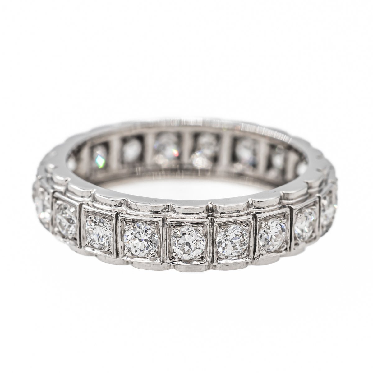 Bague Alliance Or blanc Diamant - Castafiore