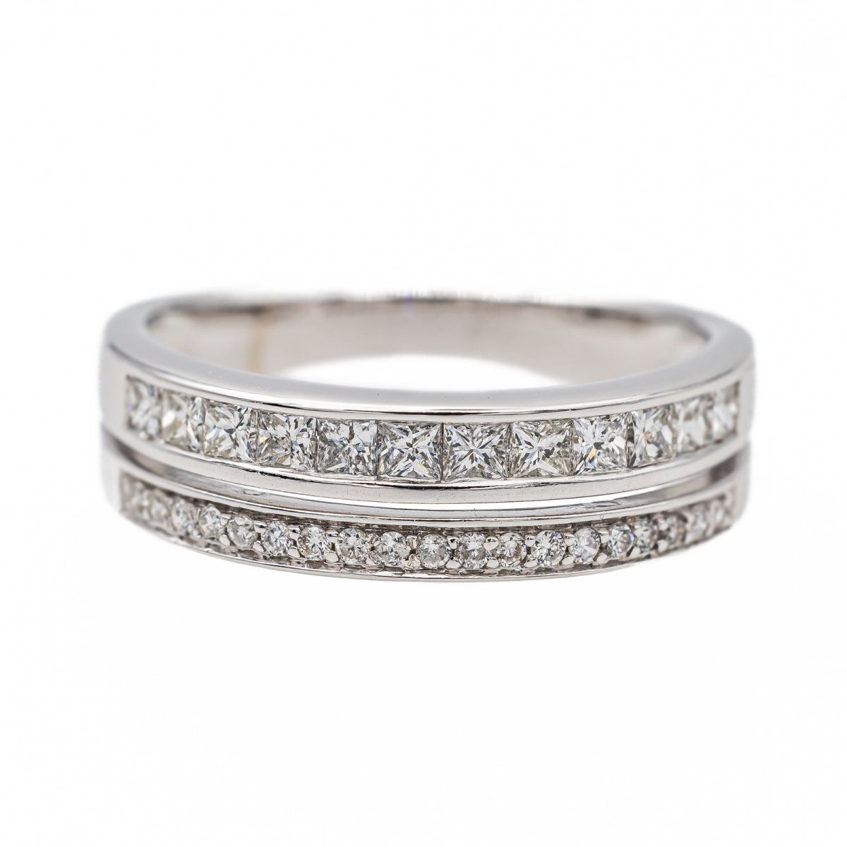 Bague Alliance Or blanc Diamant - Castafiore