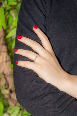 Bague Alliance Or Rose Diamant - Castafiore