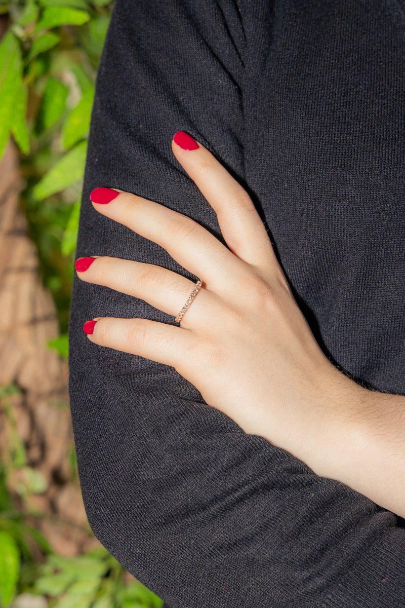 Bague Alliance Or Rose Diamant - Castafiore