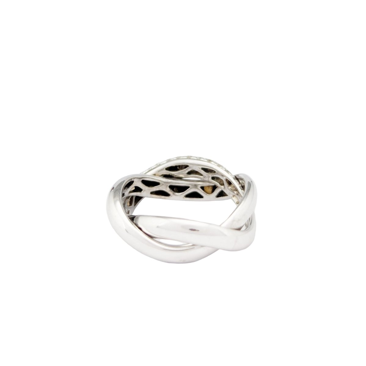 Bague Alliance POIRAY "Tresse" en or blanc et diamants&nbsp; - Castafiore