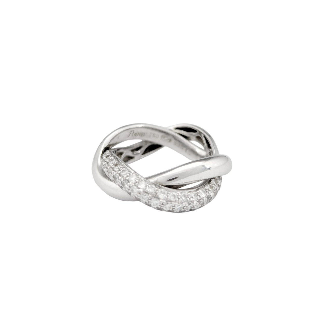 Bague Alliance POIRAY "Tresse" en or blanc et diamants&nbsp; - Castafiore