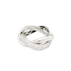 Bague Alliance POIRAY "Tresse" en or blanc et diamants&nbsp; - Castafiore